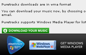 Puretracks incorrect message about downloading .wma instead of .mp3