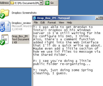 Using a text file as an IM channel through Dropbox