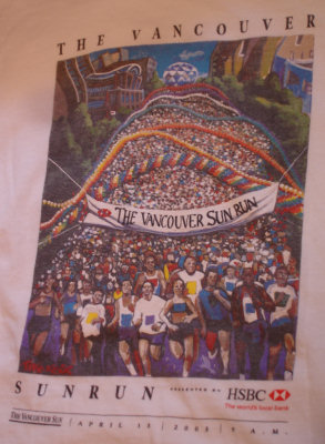 2003 Vancouver Sun Run t-shirt design