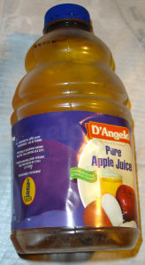 1.36 litre bottle of D'Angelo apple juice
