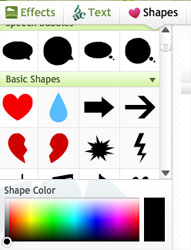 Built-in Picnik arrow shapes