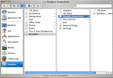 Mac OS X Dropbox integration