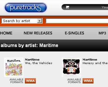 WMA-only music at Puretracks