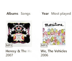 Same albums with the Zune are available via mp3