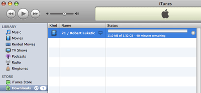 Fast download process for an iTunes movie