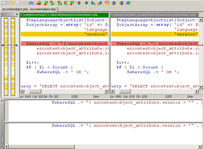 WinMerge main pane