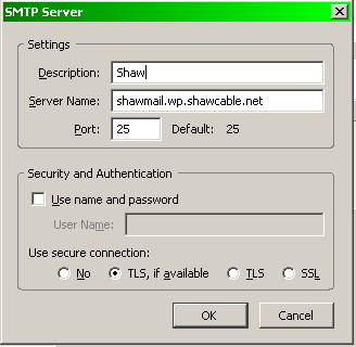 Add or edit an SMTP server in Thunderbird