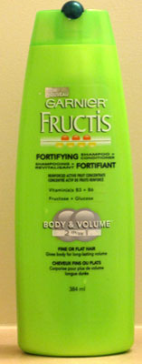 Garnier Fructis shampoo bottle