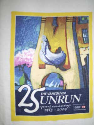 2009 Vancouver Sun Run t-shirt design