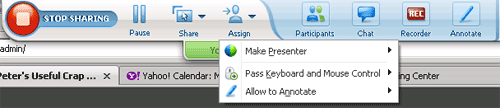 WebEx sharing toolbar