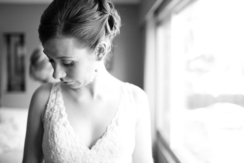 Black and white bride photo by Well, Hello Photography